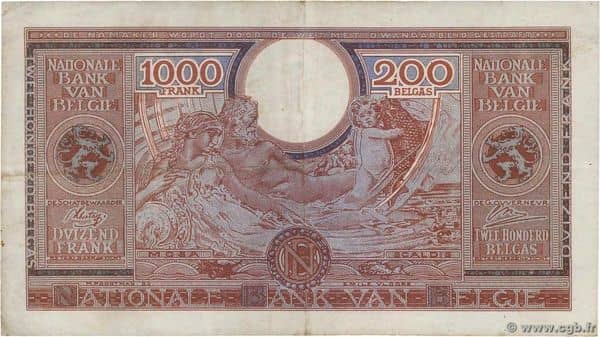 1000 Francs - 200 Belgas from Belgium