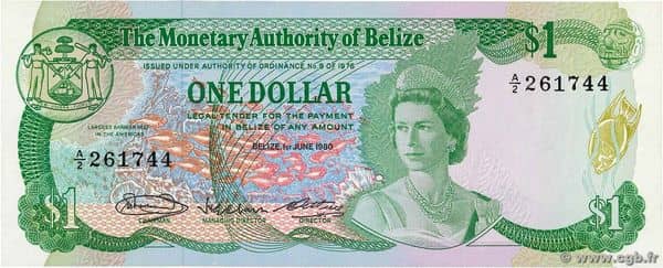 1 Dollar Elizabeth II from Belize