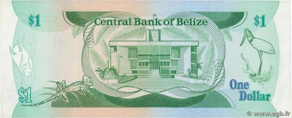 1 Dollar Elizabeth II Central Bank from Belize