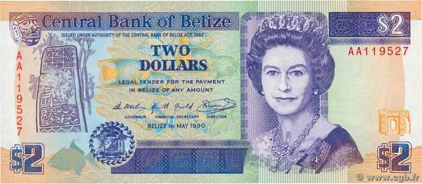 2 Dollars Elizabeth II from Belize