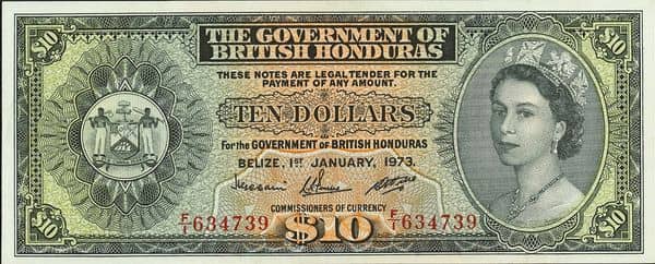 10 Dollars Elizabeth II from Belize