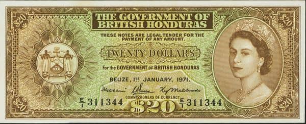 20 Dollars Elizabeth II from Belize