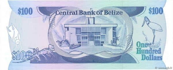 100 Dollars Elizabeth II Central Bank from Belize