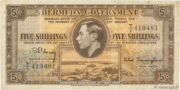 5 Shillings George VI from Bermuda