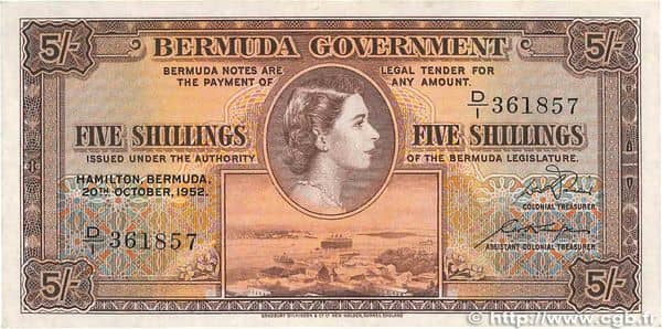 5 Shillings Elizabeth II from Bermuda