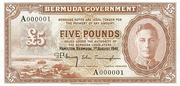 5 Pounds George VI from Bermuda