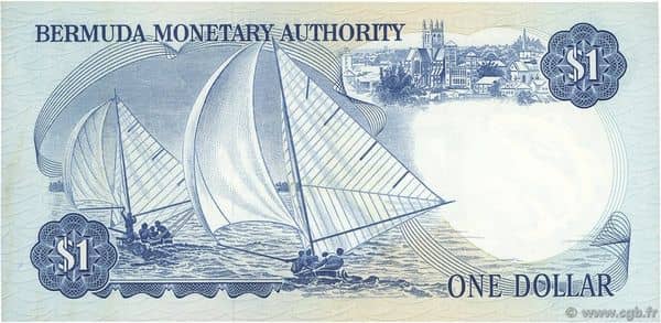 1 Dollar Elizabeth II Monetary Authority from Bermuda
