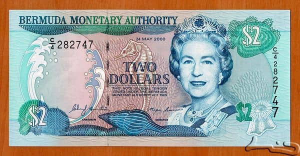 2 Dollars Elizabeth II from Bermuda