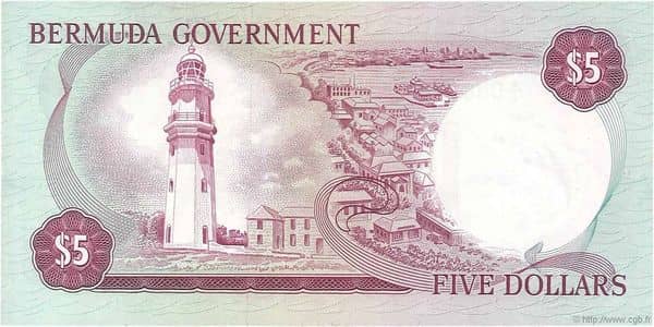 5 Dollars Elizabeth II Government from Bermuda