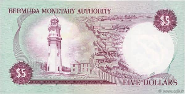 5 Dollars Elizabeth II Monetary Authority from Bermuda