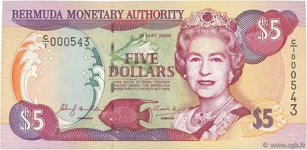 5 Dollars Elizabeth II from Bermuda