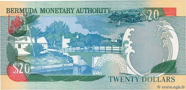 20 Dollars Elizabeth II from Bermuda
