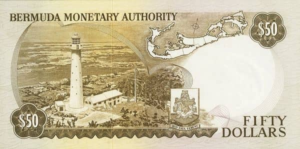 50 Dollars Elizabeth II Monetary Authority from Bermuda