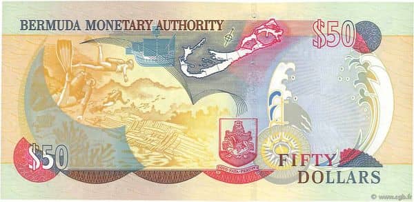50 Dollars Elizabeth II from Bermuda