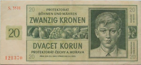20 Korun from Bohemia & Moravia