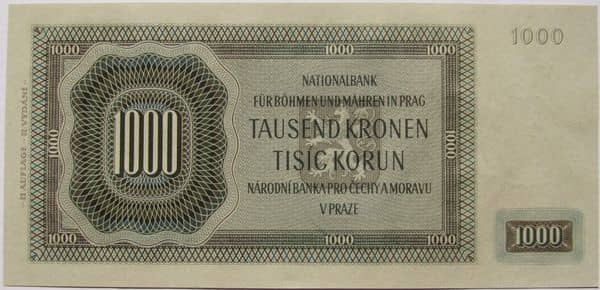 1000 Korun from Bohemia & Moravia