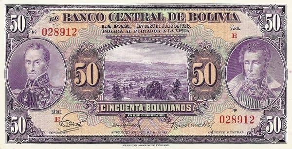 50 Bolivianos from Bolivia
