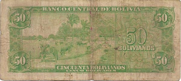 50 Bolivianos 5 Bolivares - Ley 20.12.1945 from Bolivia
