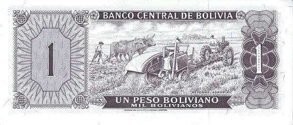 1 Peso Boliviano from Bolivia