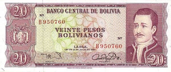 20 Pesos Bolivianos from Bolivia