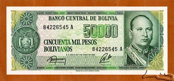 50000 Pesos Bolivianos from Bolivia