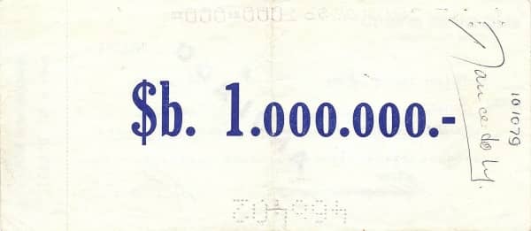 1000000 Pesos Bolivianos from Bolivia