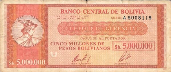 5000000 Pesos Bolivianos from Bolivia