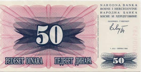 50 Dinara from Bosnia Herzegovina