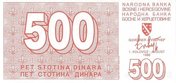 500 Dinara from Bosnia Herzegovina