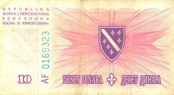 10 Dinara from Bosnia Herzegovina