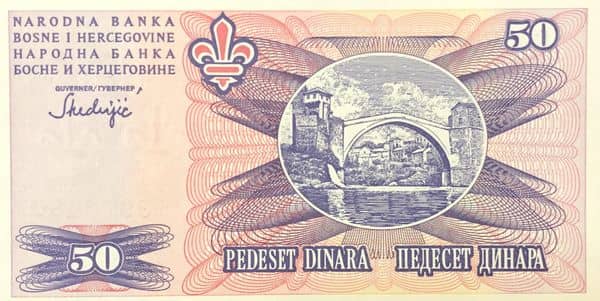 50 Dinara from Bosnia Herzegovina