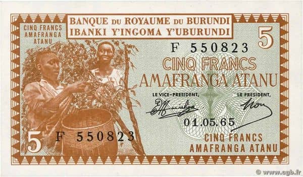 5 Francs from Burundi