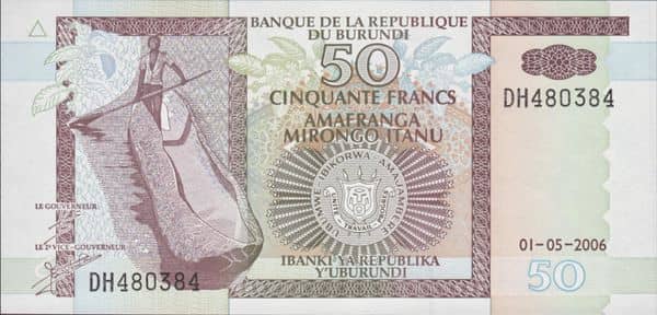 50 Francs from Burundi