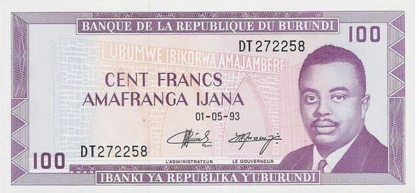 100 Francs from Burundi