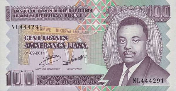 100 Francs from Burundi
