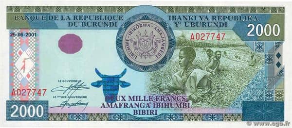 2000 Francs from Burundi