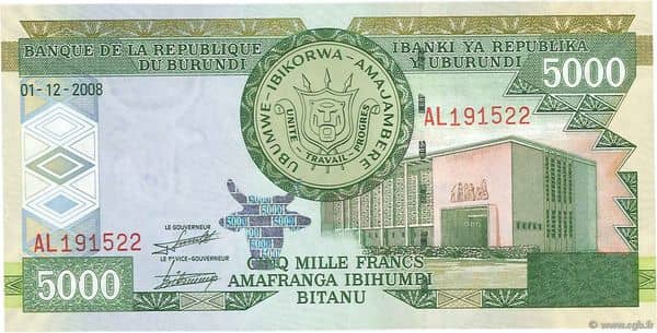 5000 Francs from Burundi