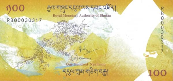 100 Ngultrum from Bhutan