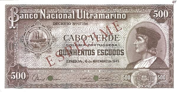 500 Escudos Bartolomeu Dias from Cape Verde