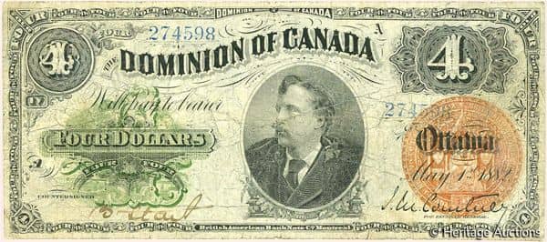 4 Dollars Dominion of Canada from Canada