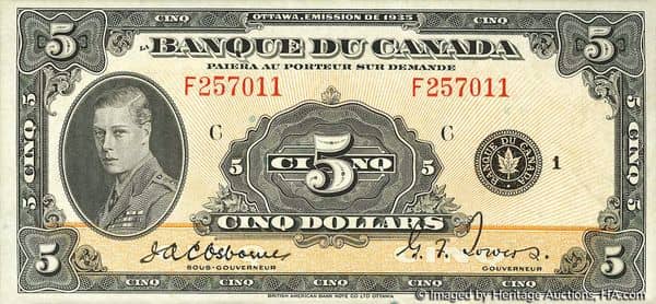 5 Dollars French from Canada