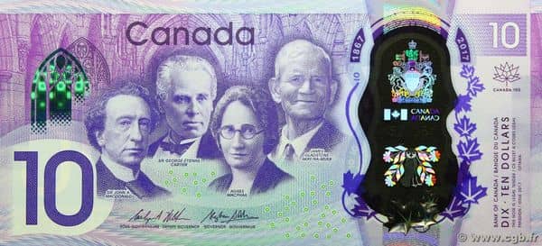 10 Dollars 150 Years of Confederation from Canada