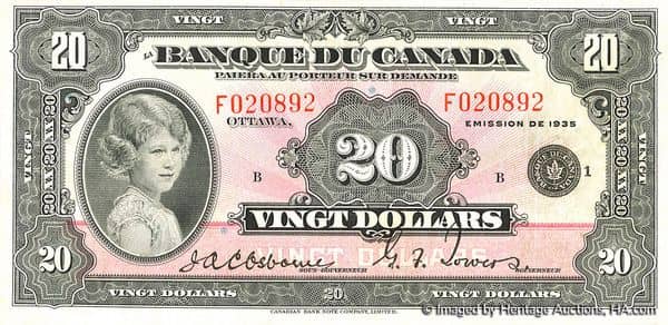 20 Dollars French from Canada