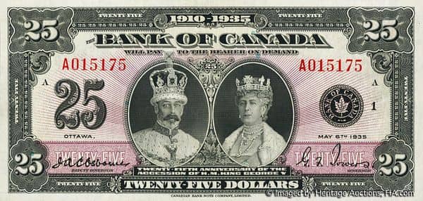 25 Dollars King George V - English from Canada