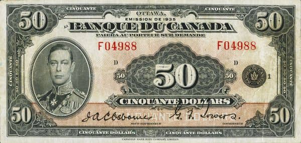 50 Dollars French from Canada