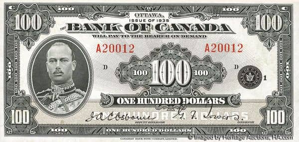 100 Dollars English from Canada
