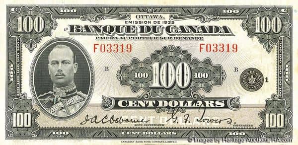 100 Dollars French from Canada