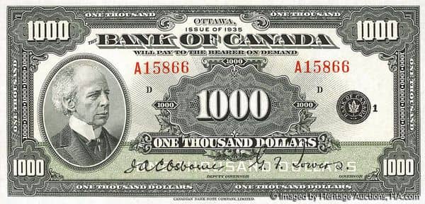 1000 Dollars English from Canada