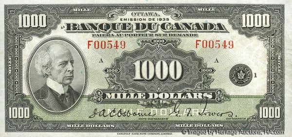 1000 Dollars French from Canada