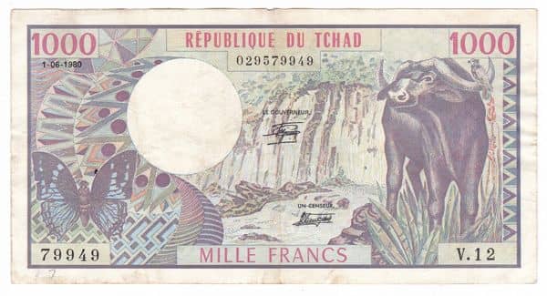 1000 Francs from Chad